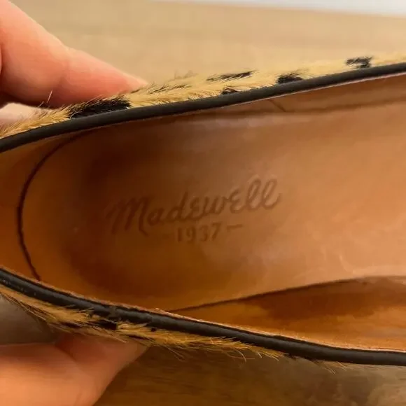 Madewell Teddy Calf Hair Leopard Animal Print Loafer Size 7.5 Brown Black Prep - Picture 5 of 7